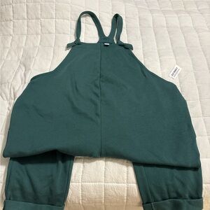 WMNS LARGE Old Navy Maternity Overalls with pockets Emerald Green